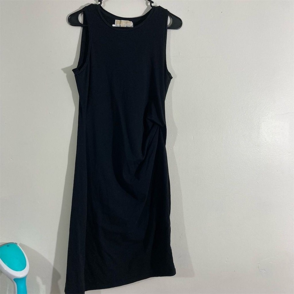 Michael Kors Women's M Black Sleeveless Asymmetrical Side Twist Dress